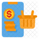 Online Shopping Payment Basket Icon