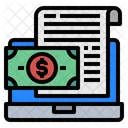 Laptop File Money Icon