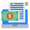 Laptop File Money Icon