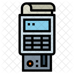 Payment Terminal Icon - Download in Colored Outline Style