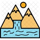 Soleil Chaine De Montagnes Collines Icon