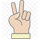 Peace Fingers Two Lineal Color Icon Icon