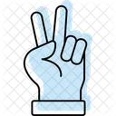 Peace Fingers Two Color Shadow Thinline Icon Icon