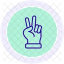 Peace Fingers Two Color Circle Icon Icon