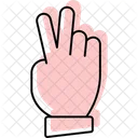 Peace Hand Color Shadow Thinline Icon Icon