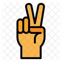 Hand Sign Gesture Two Finger Icon