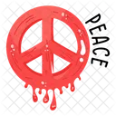 Peace Symbol Peace Blood Dripping Icon