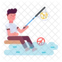 Peaceful Activity Peaceful Person Fishing Activity Icon