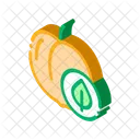 Peach Fruit Leaf Icon