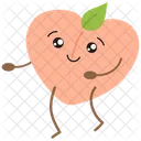 Peach Fruit Sticker Cute Icon