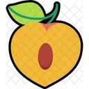 Peach Cut Peach Fruit Icon