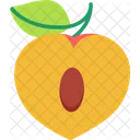 Peach Cut Peach Vegetable Icon