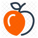 Peach Fruit Prosperity Icon