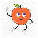 Peach Mascot Fruit Character Illustration Art Icon