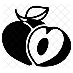 Peach With Half Cut  Icon