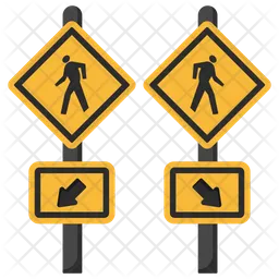 Pedestrian Direction Boards  Icon