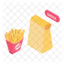 Pedido Entrega Papas Fritas Icono