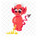 Peeing Fire Evil Devil Icon