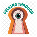 Peeking Through Keyhole Paranoia Icon