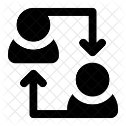 Peer To Peer Icon - Download in Glyph Style