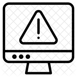 Peligroso en triángulo con monitor de computadora  Icono