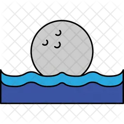 Pelota de golf en el agua  Icono