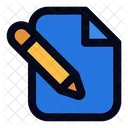 Pen And Paper Files And Folders Contract Icon