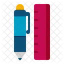 Pen And Ruler Ruler Pen Icon