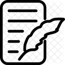 Pena Escrita Velho Ícone