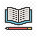 Pencil And Book  Icon