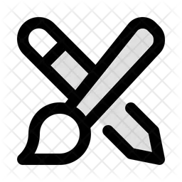Pencil and Paint Brush  Icon