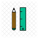 Pencil And Ruler Laboratory School Supplies Icon