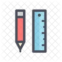 Pencil And Ruler Ruler Measuring Tool Icon