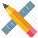 Pencil And Ruler Pencil Stationery Icon