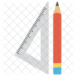 Pencil and Set Square  Icon