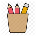Pencil Holder School Stationery Icon