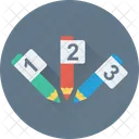 Pencils Counting Crayons Icon