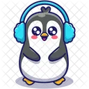 Penguin Listening Music  Icon