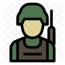 Linear Color Military Soldier Icon