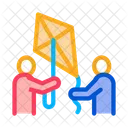 People Flying Kite Icon