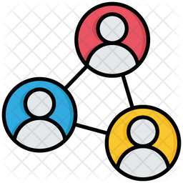 People Network Icon - Download in Colored Outline Style