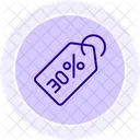 Percent Tag Line Icon Icon