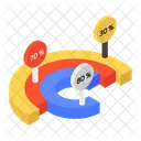 Percentage Pie Chart Percentage Chart Analytics アイコン
