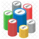 Percentage Graph Percentage Chart Bar Graph アイコン