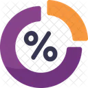 Percentage Pie Chart Percentage Graph アイコン