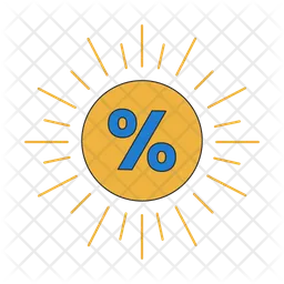 Percentage in sun sign  Icon