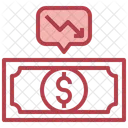 Perda De Dinheiro Grafico De Linhas Seta Para Baixo Ícone