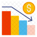 Perdida Grafico De Barras Grafico De Disminucion Icono