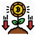 Pérdida de bitcoins  Icono