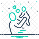 Pere Avec Sollicitude Attentionne Enfant Parentalite Parent Male Papa Affectueux Geniteur Icône